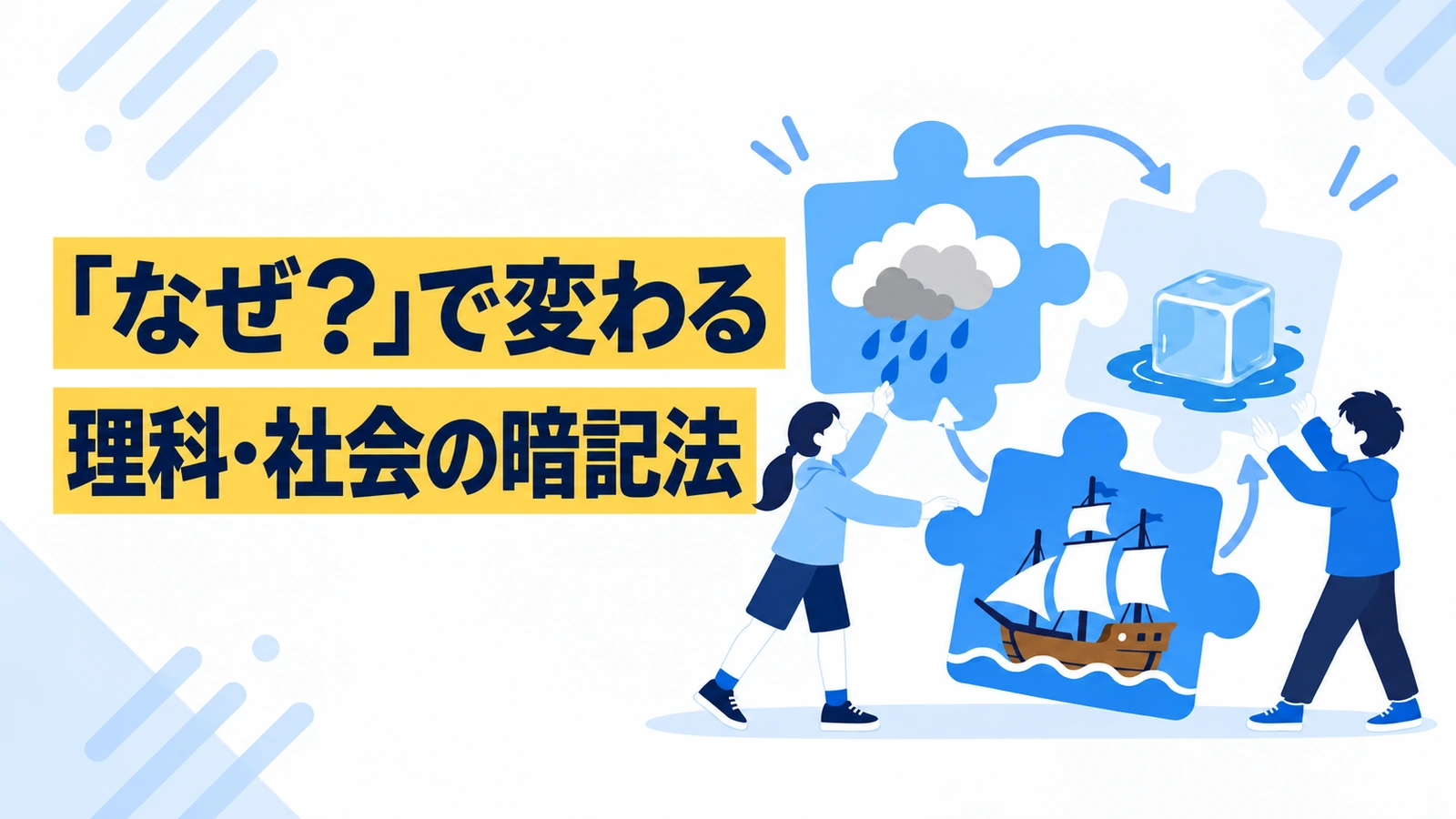 理科・社会、丸暗記してませんか？「なぜ？」で変わる、理科・社会の暗記法。
